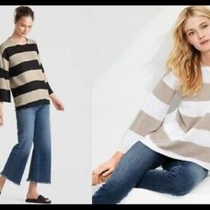 New Eileen Fisher Organic Linen Stripe Top S